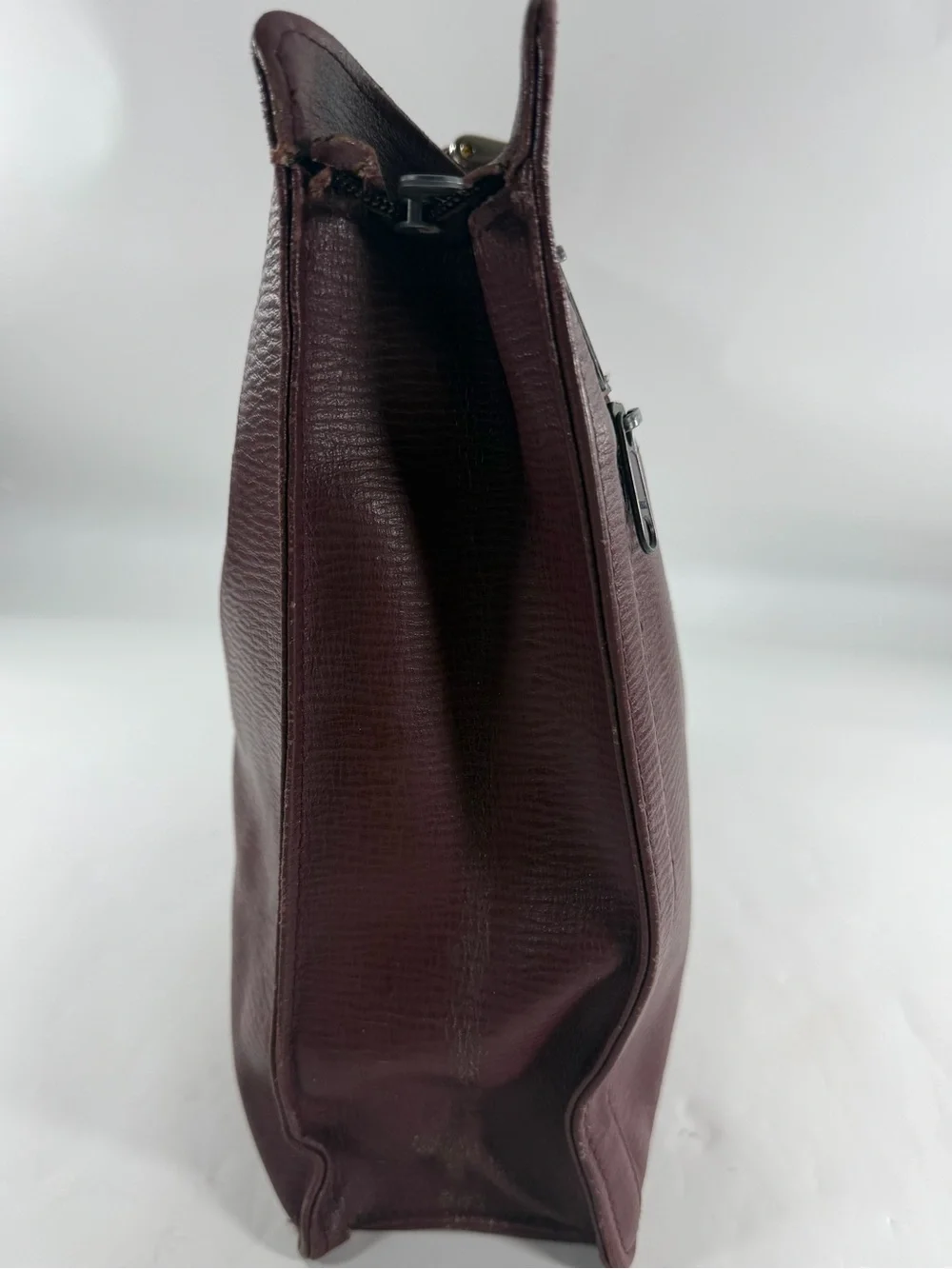 Vintage Busby Burgundy Leather Briefcase Attache Laptop Portfolio Case